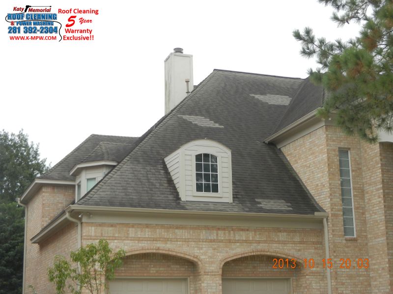 10 16 13 Cinco Ranch Composition Roof Cleaning in Katy, Tx.